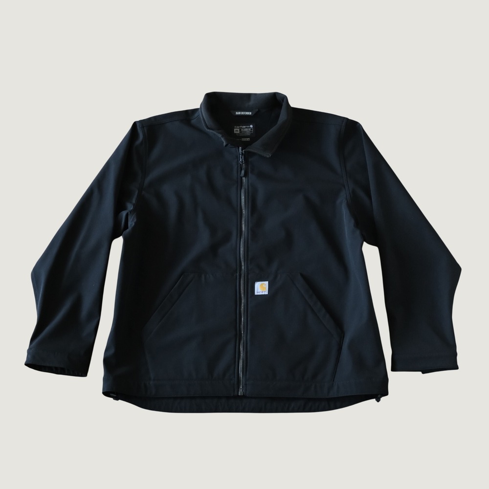 Carhartt Softshell‎ Jacket Black Rain Defender Relaxed Fit Workwear 2XL OJ6438-M